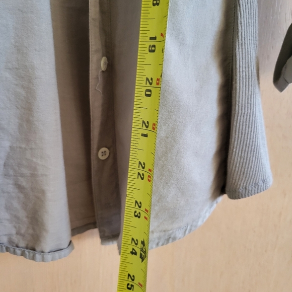 Sheer Silt color Slub Side Panel Shirt button up - Picture 12 of 15